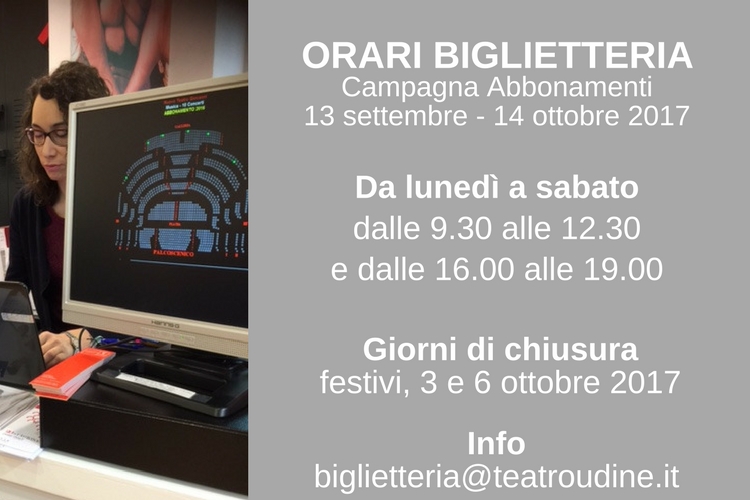 immagine Al via, mercoledì 13 settembre, la Campagna Abbonamenti per la Stagione 2017/18